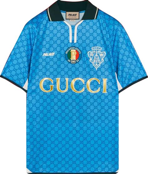 palace gucci printed football technical jersey t-shirt|gucci football shirt.